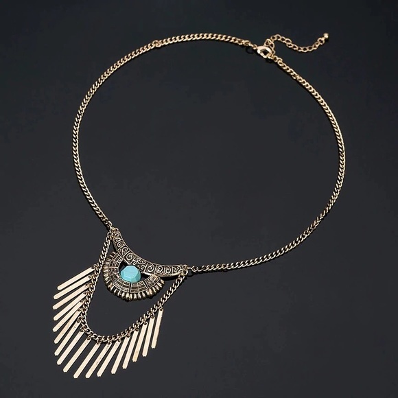 Gold Plated Statement Long Necklace - Picture 3 of 4